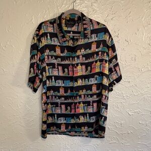 Nicole Miller Colorful Graphic Print Silk Top